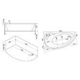 Акриловая ванна BAS Флорида Flat 160x88 L с гидромассажем