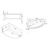 Акриловая ванна BAS Сагра Flat 160x100 L с гидромассажем