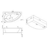 Акриловая ванна BAS Лагуна Flat 170x110 L с гидромассажем