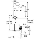 Смеситель для раковины Grohe BauClassic 32868000 с донным клапаном