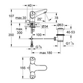 Смеситель для раковины Grohe Costa S 21255001 с донным клапаном