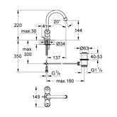 Смеситель для раковины Grohe Costa S 21257001 с донным клапаном