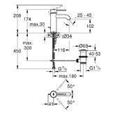 Смеситель для раковины Grohe Essence+  23589001 с донным клапаном