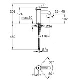 Смеситель для раковины Grohe Essence+  23590001 