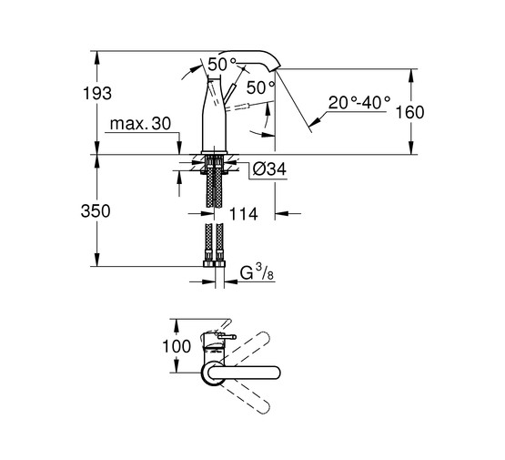 Смеситель для раковины Grohe Essence+  23463001