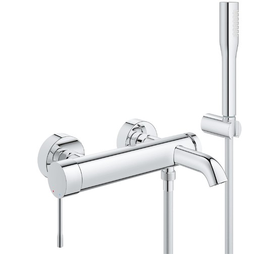 Смеситель для ванны GROHE Essence+ 33628001 с душевым гарнитуром