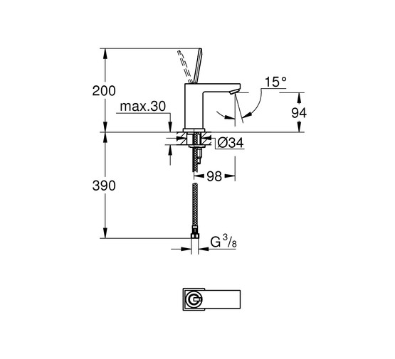 Смеситель для раковины Grohe Eurocube Joy 23656000