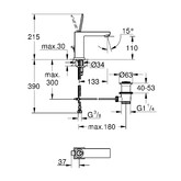 Смеситель для раковины Grohe Eurocube Joy 23657000 с донным клапаном