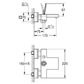 Смеситель для ванны GROHE Eurocube Joy 23666000