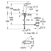 Смеситель для раковины Grohe Eurodisc Cosmopolitan 23049002 с донным клапаном