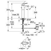 Смеситель для раковины Grohe Eurodisc Cosmopolitan 23055002  с донным клапаном