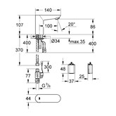 Смеситель для раковины Grohe Euroeco CE 36271000 инфракрасная электроника  со смешиванием 6V