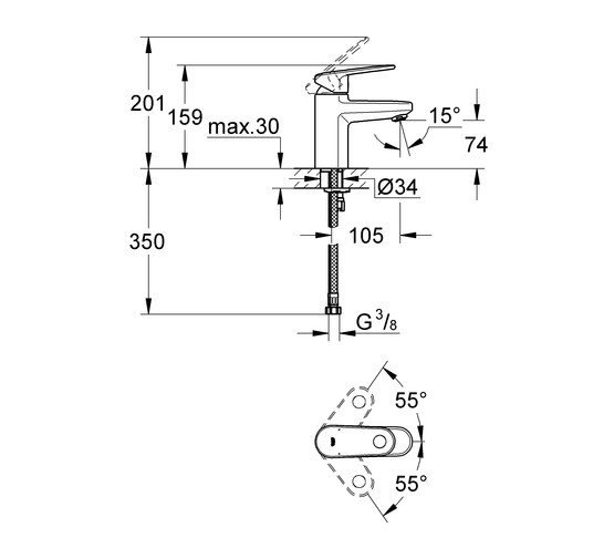 Смеситель для раковины Grohe Europlus II 33163002