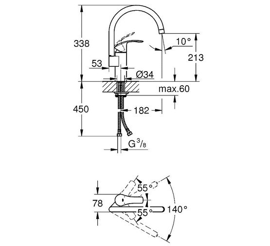 Смеситель для кухни Grohe Eurosmart New 33202002