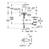 Смеситель для раковины Grohe Eurosmart Cosmopolitan 3282500E EcoJoy с донным клапаном