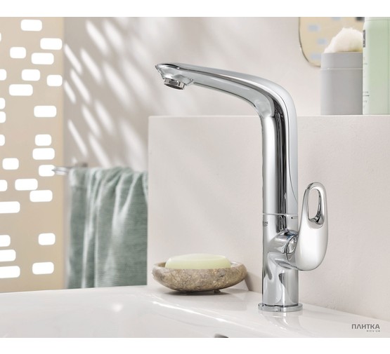 Смеситель для раковины Grohe Eurostyle 23718003 с высоким изливом и донным клапаном