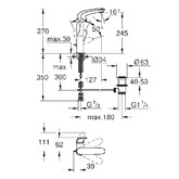 Смеситель для раковины Grohe Eurostyle 23718003 с высоким изливом и донным клапаном