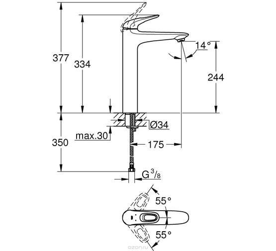 Смеситель для раковины Grohe Eurostyle 23719LS3 