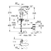 Смеситель для раковины Grohe Eurostyle 2015 23569003 с высоким изливом и донным клапаном