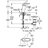 Смеситель для раковины Grohe Eurostyle 2015 Solid 23707003 с донным клапаном