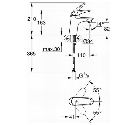 Смеситель для раковины Grohe Eurostyle 2015 Solid 23715003