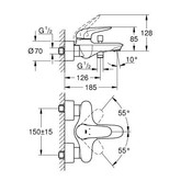 Смеситель для ванны GROHE Eurostyle 2015 23726003