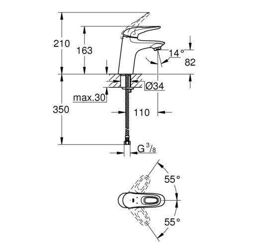 Смеситель для раковины Grohe Eurostyle 2015 32468003