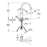 Смеситель для кухни Grohe Eurosmart Cosmopolitan 31126002 с выдвижным изливом