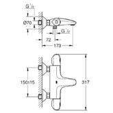 Смеситель для ванны GROHE Grohtherm 1000 Cosmopolitan New 34155003 с термостатом 