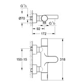 Смеситель для ванны GROHE Grohtherm 3000 Cosmopolitan 34276000 с термостатом 