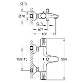 Смеситель для ванны GROHE Grohtherm 800 34567000 с термостатом 