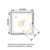 Душевой угол Cezares Pratico A-2-100-C 1000x1000 прозр.стекло 