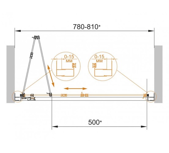 Душевая дверь Cezares Eco BS-90-C прозр.стекло 