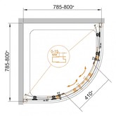 Душевой угол Cezares Eco R-2-80-P 800x800 текстур.стекло 