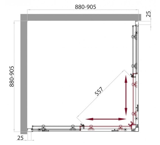 Душевой угол BelBagno Sela A-2-90-C 900x900 прозр.стекло 