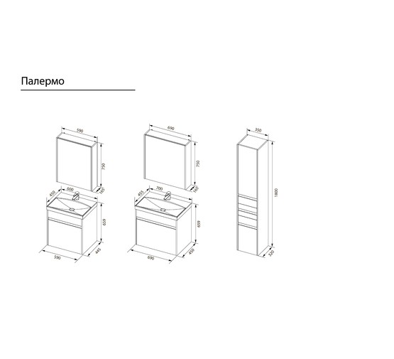 Зеркало Aquanet Палермо LED 10085