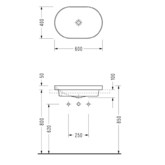 Раковина накладная Serel Sapphire SP33 60 см