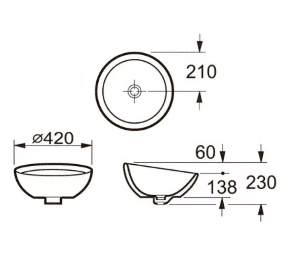 Раковина накладная Roca Bol 327876 42 см