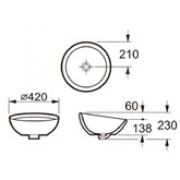 Раковина накладная Roca Bol 327876 42 см