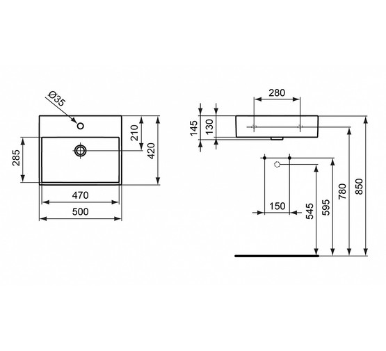 Раковина чаша Ideal Standart  Strada K077701 50 см