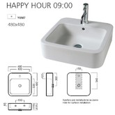 Раковина накладная Hatria Happy Hour Y0M7 48 см