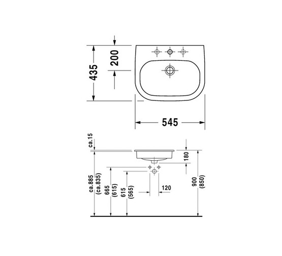 Раковина встраиваемая Duravit D-Code 0337540000 55 см