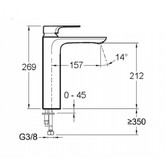 Смеситель для раковины Jacob Delafon  ALEO+ E72336-CP 