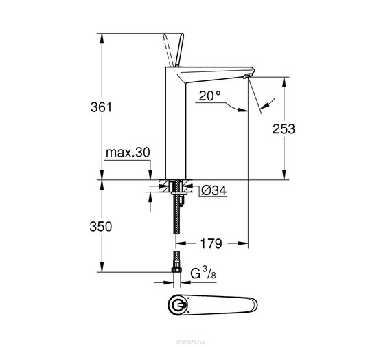 Смеситель для раковины Grohe Eurodisc Joy 23428000