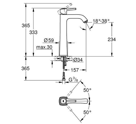 Смеситель для раковины Grohe Grandera 23313000