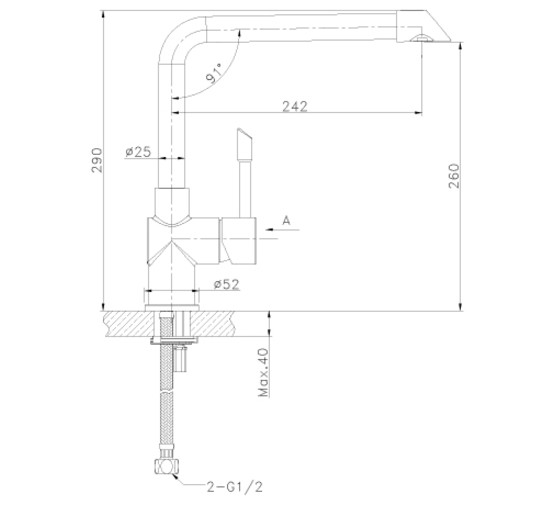 Смеситель для кухни Lemark Expert LM5074S хром матовый