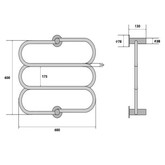 Полотенцесушитель электрический Energy Aura 600x600 П3