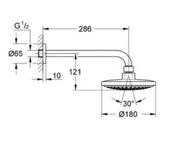 Душевая система Grohe Eurosmart 124440 со смесителем хром