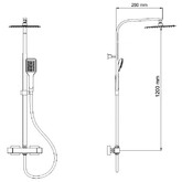 Душевая система RGW SP-22 со смесителем термостат