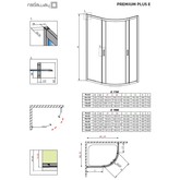 Душевой угол Radaway Premium Plus E170 1000х800 хром,сатин стекло
